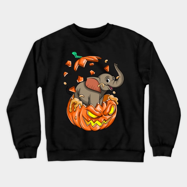 Elephan In The Pumpkin tshirt halloween costume funny gift t-shirt Crewneck Sweatshirt by American Woman